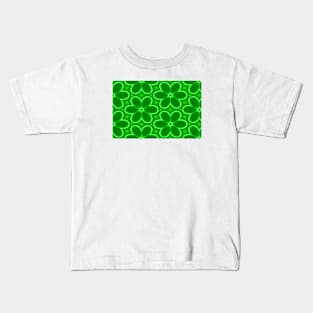 Green Floral Pattern Kids T-Shirt